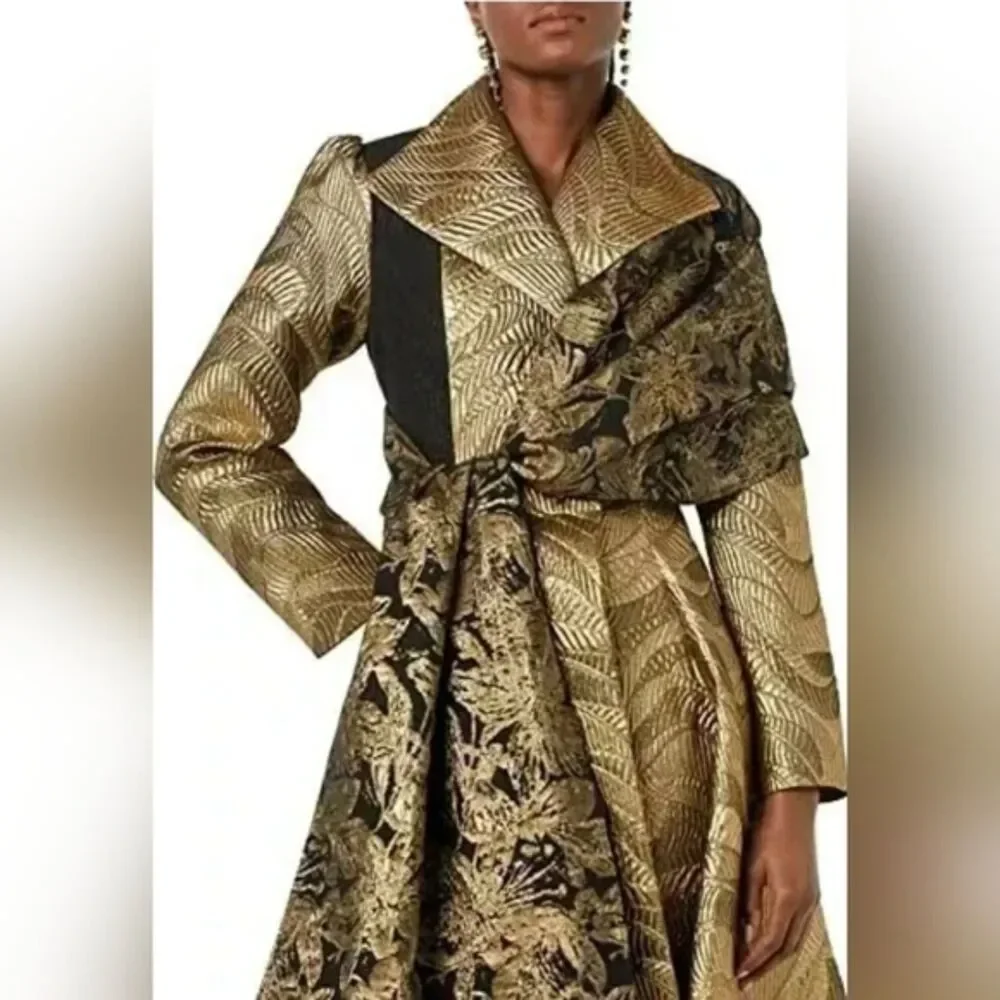 NEW Making The Cut 3 Season Jacquard Metallic Jacket w/ Elegant Wrap Size: S,LG - Picture 2 of 6